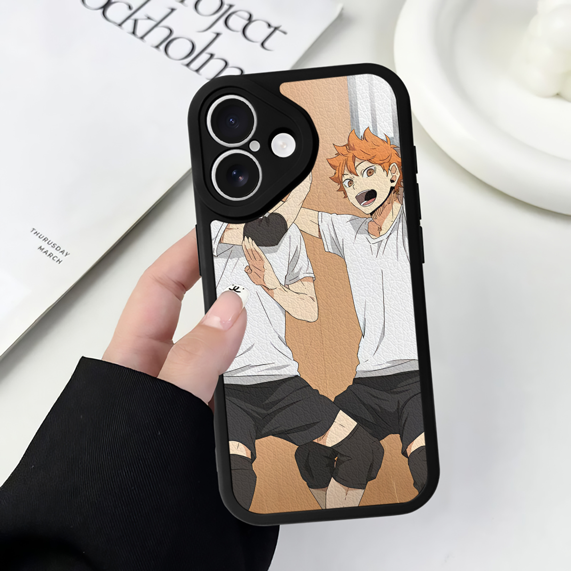 （画像用） ハイキュー!! Haikyu!! 【iPhone 16シリーズ対応】シリコンスマホケース（レザー調） 材質：シリコン